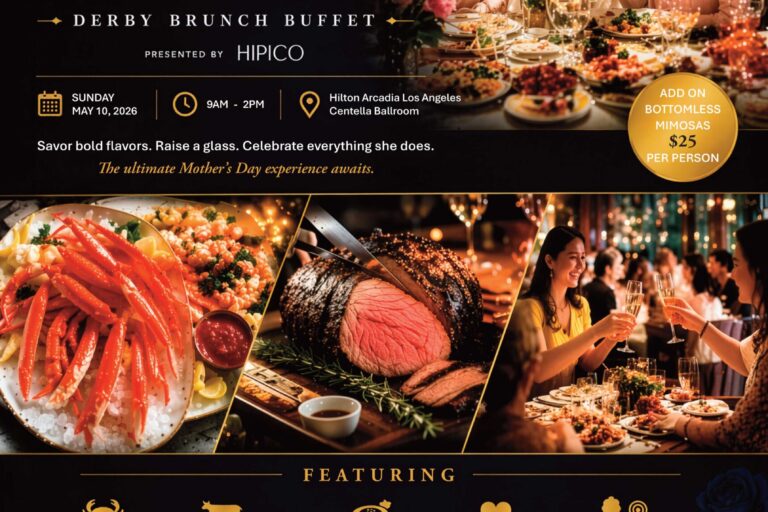 mother's day brunch buffet flyer from Hilton Hotel Arcadia