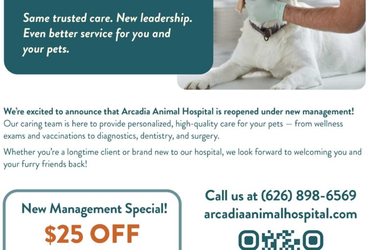 a fresh start for Arcadia Animal Hospital flyer with coupon