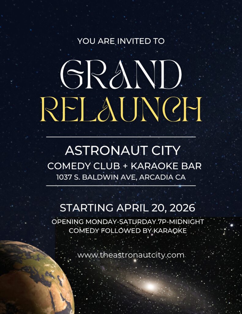 Astronaut City relaunch flyer of information
