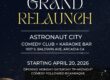 Astronaut City relaunch flyer of information
