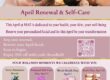 April promotional flyer from MAE Skincare with list of skincare treatments available
