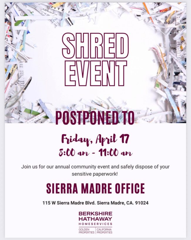berkshire hathaway shred event postponed flyer