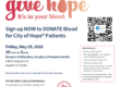 flyer for City of Hope blood drive with Servpro Arcadia