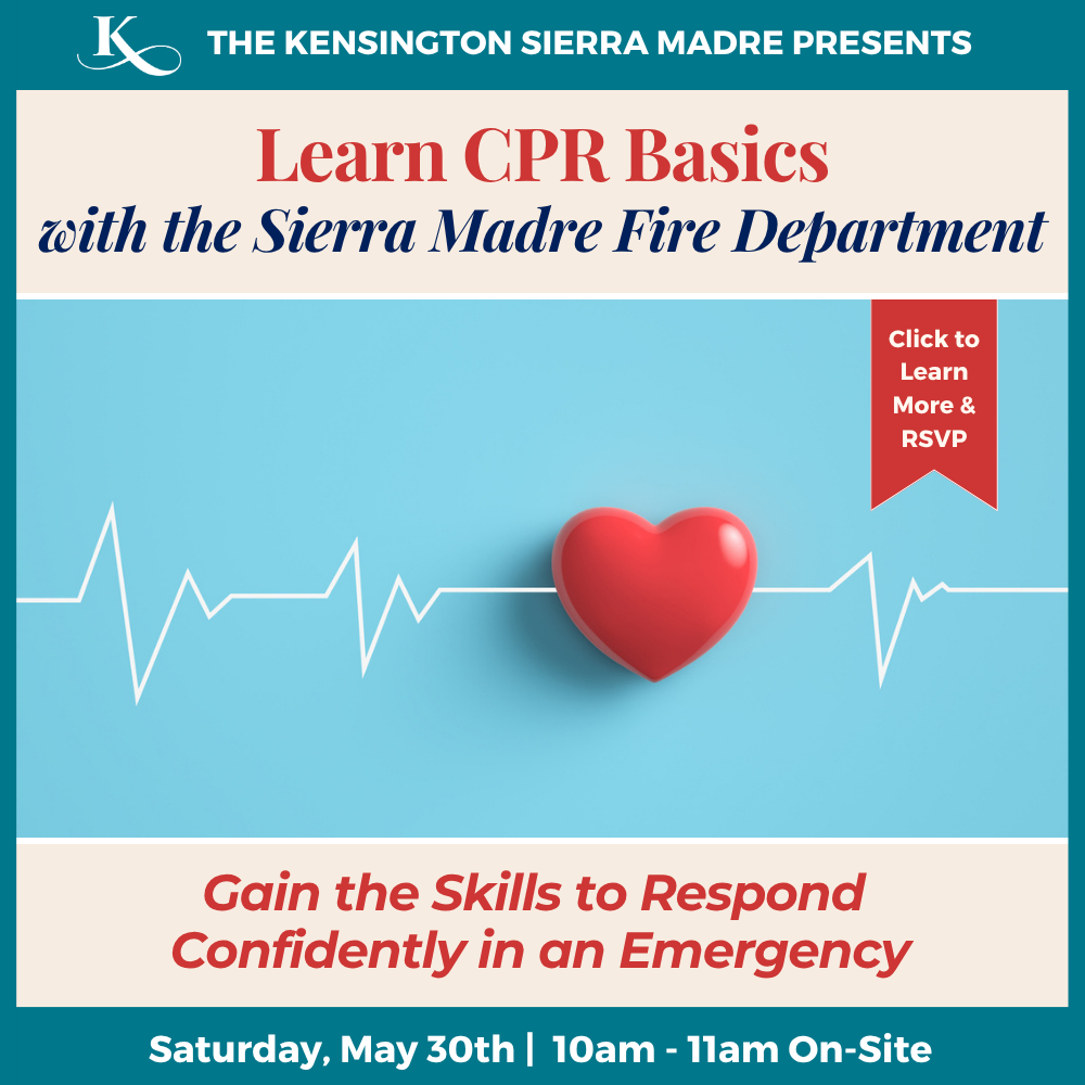 CPR basic training seminar at the Kensington Sierra Madre flyer