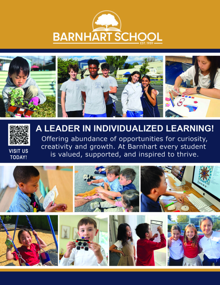 Barnhart School a leader in individualized learning flyer with information and a collage of photos of children at school