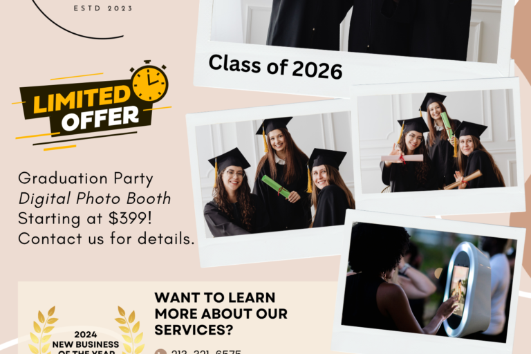 Glamify Me Photo Booth graduation promo flyer
