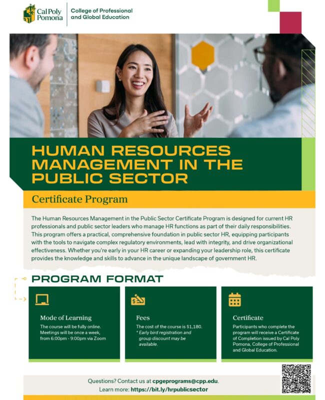 Cal Poly human resources management in the public sector flyer