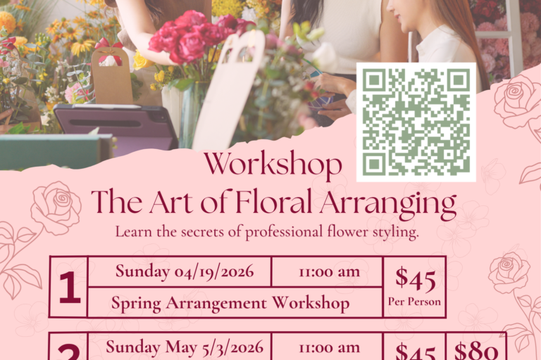 spring workshops on floral arranging from Leilah's Blooming Boutique