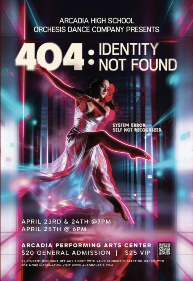 Arcadia Performing Arts Center presents 404 Identity Not Found flyer