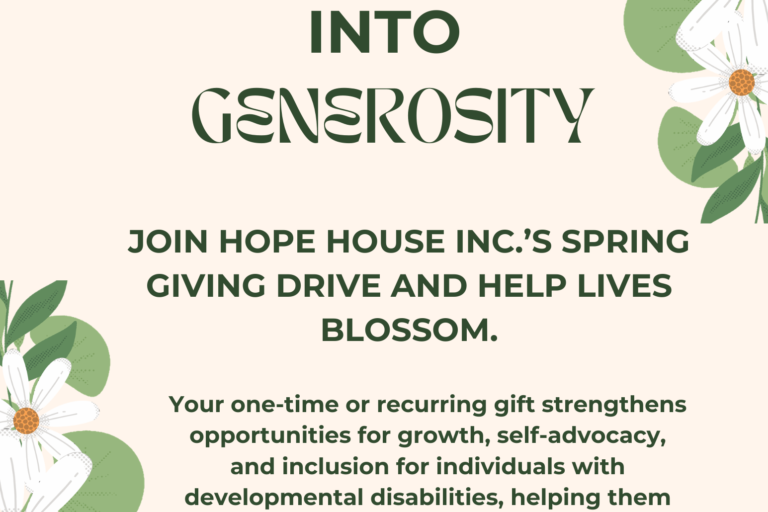 spring into generosity glyer from Hope House
