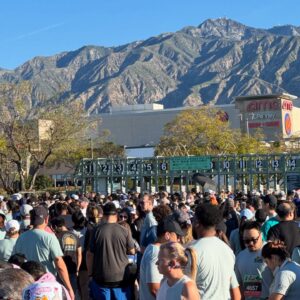 a large group of people waiting for a race to start