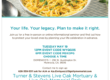 legacy planning seminar with Dignity Memorial flyer