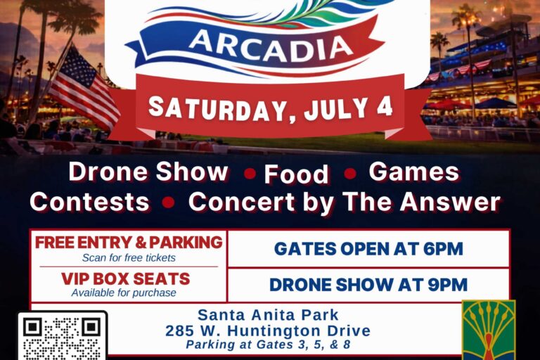 City of Arcadia's 4th of July drone show flyer