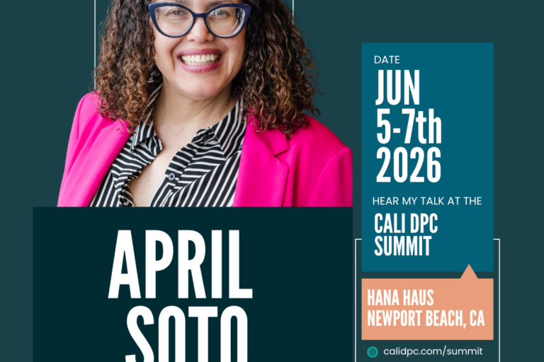 April Soto speaking at CALI OPC Summit flyer with April's headshot