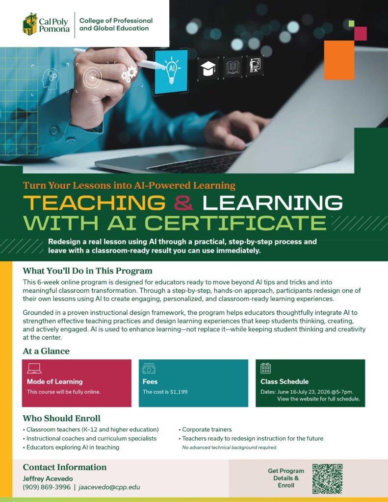 teaching and learning AI with Cal Poly Pomona