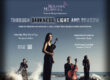 through darkess, light and shadow concert, with Melodia Mariposa flyer showing a string quartet in the ocean