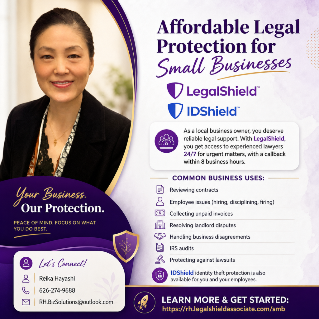 affordable legal protection available from LegalShield from Reika Hayashi
