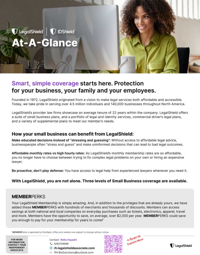 SBA at a glance info from LegalShield