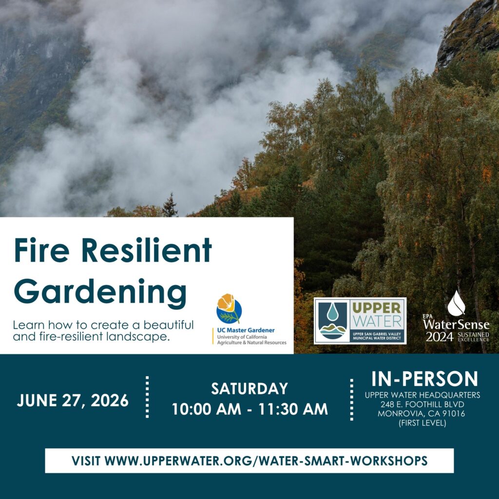 fire resilient gardening workshop flyer with Upper Water on June 27th