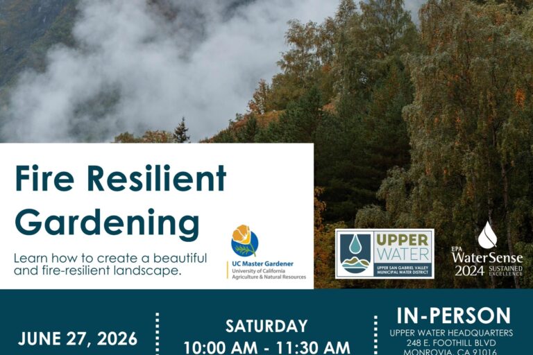 upper water fire resilient gardening workshop flyer