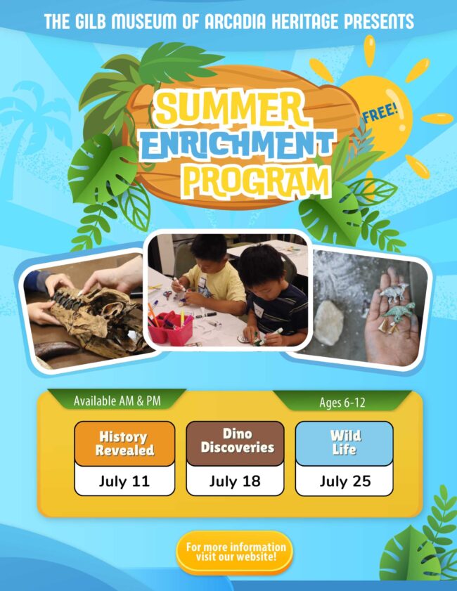 summer enrichment programs with the Gilb Museum flyer