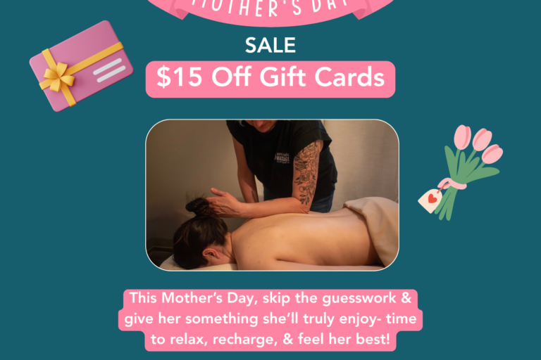 mother's day gift cards available from Sierra Madre Massage
