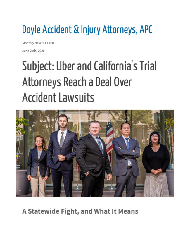Doyle Accident Attorneys newsletter header for June