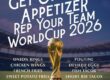 world cup deals from Twohey's flyer showing soccer stadium and world cup trophy