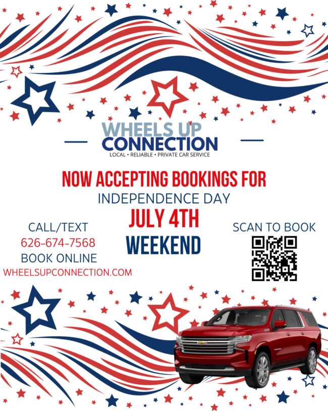 4th of July bookings with Wheels Up Connection