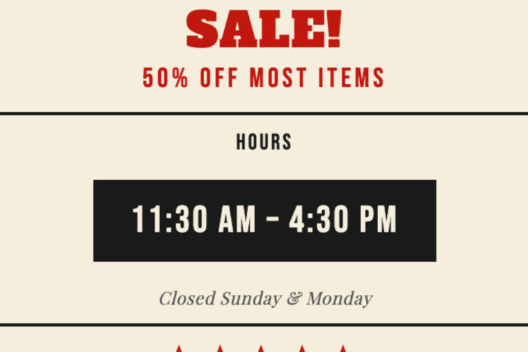 blow out sales at Willie's Vintage