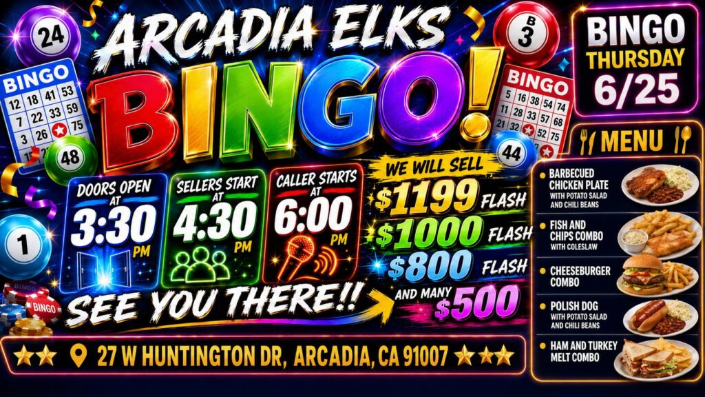 bingo at the Elks Lodge 