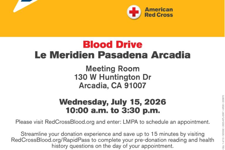 blood drive at the Le Meridien Hotel on July 15