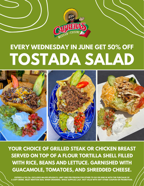 Cabrera's June special flyer 