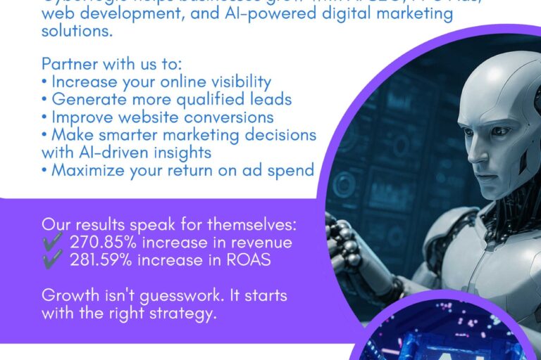 Cybertegic AI powered digital marketing info flyer
