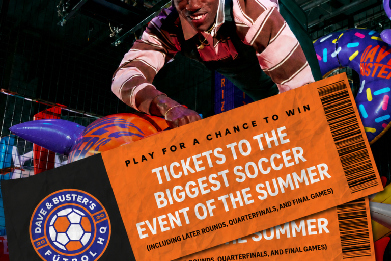 Dave & Buster's Human Crane game for soccer events
