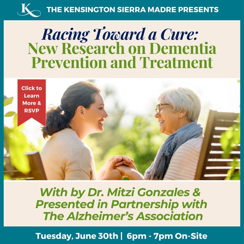 racing toward a cure for dementia event flyer from the Kensington