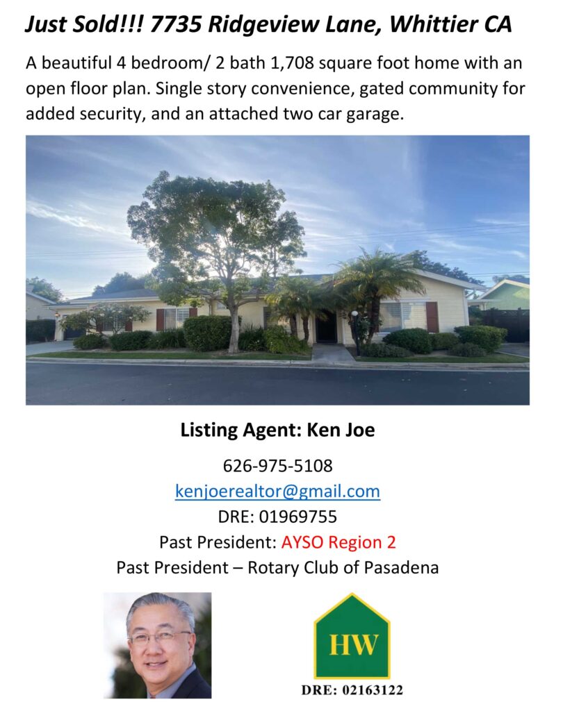 just sold housing flyer from Ken Joe 