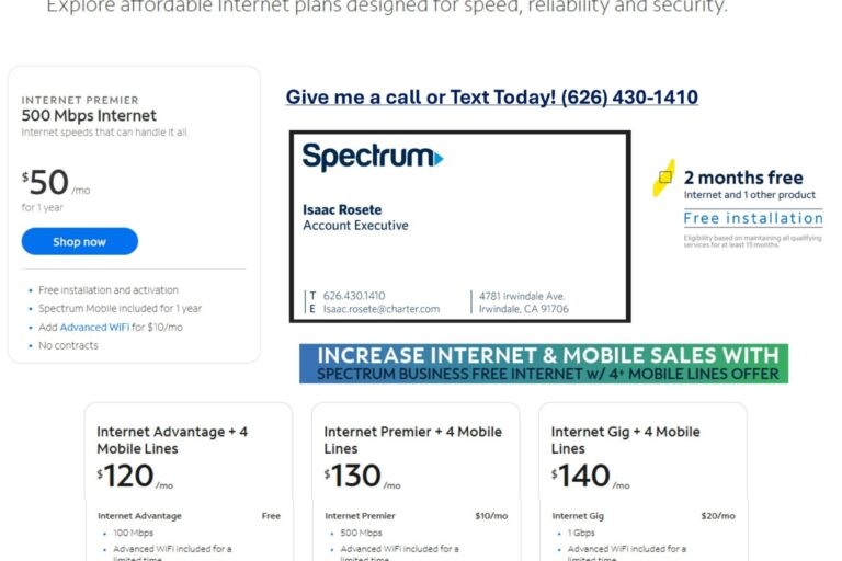 June specials flyer from Spectrum