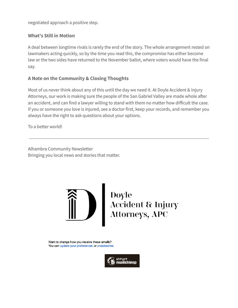 Doyle Accident Attorneys contact info banner