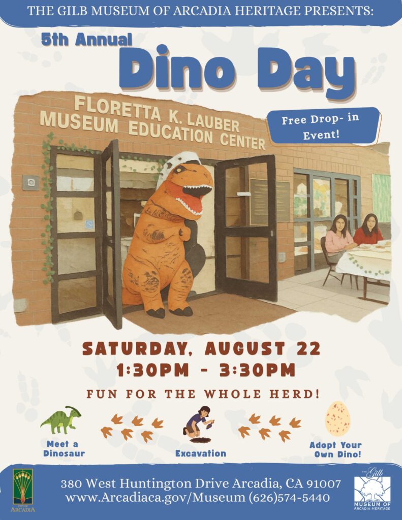 Dino Day at the Museum flyer for the Gilb Museum