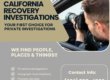 discount flyer for Arcadia Chamber members from California Recovery Investigations
