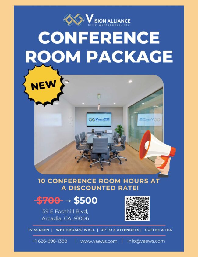 conference room package flyer from Vision Alliance Workspace