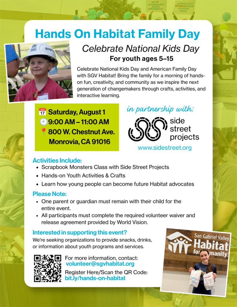 family day flyer from Habitat for Humanity