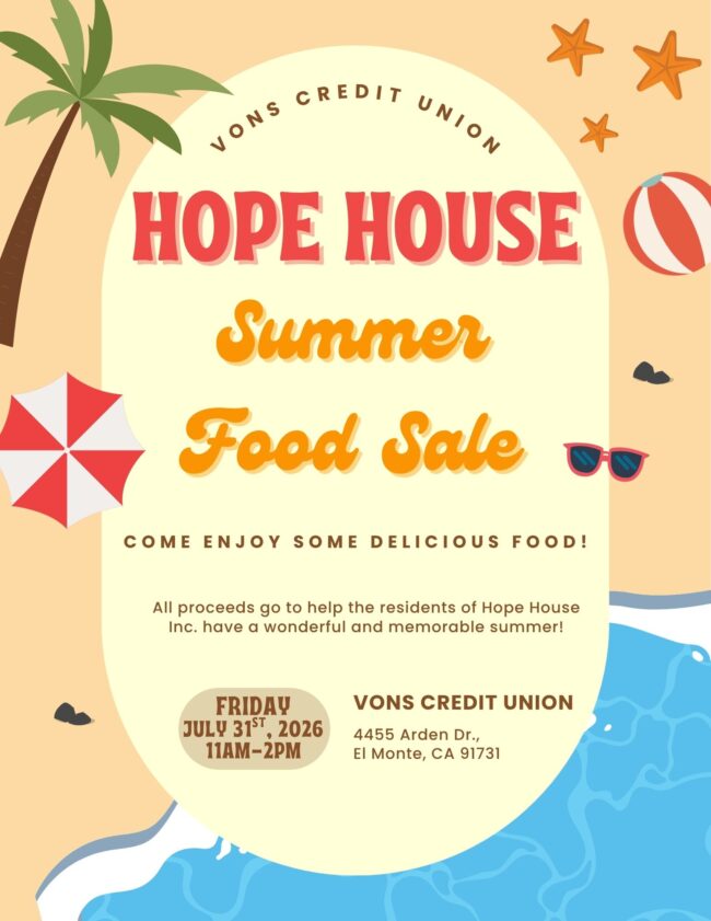 Hope House summer food sale for July 31