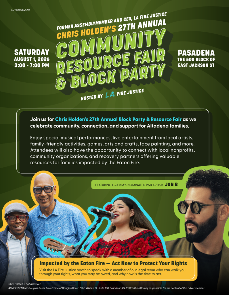 La Fire Justice hosts community resource fair flyer