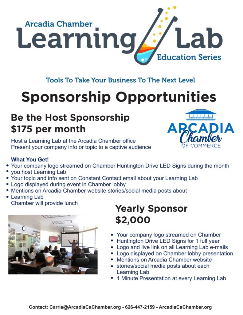 Learning Lab sponsorship flyer for 2026