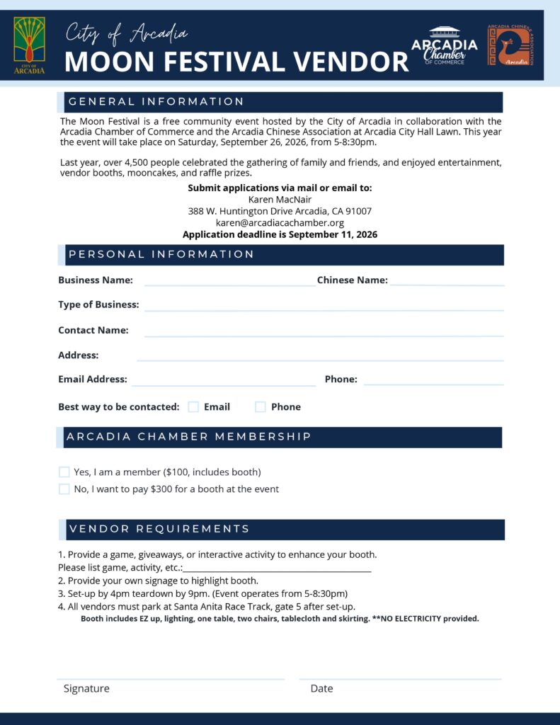 Moon Festival 2026 vendor application