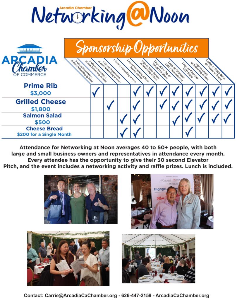 Networking at Noon sponsorship flyer for 2026