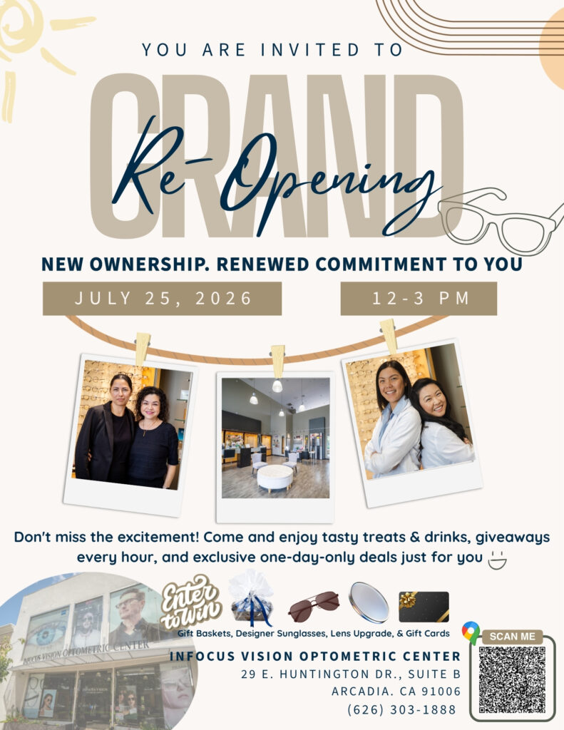 grand re-opening flyer for InFocus 