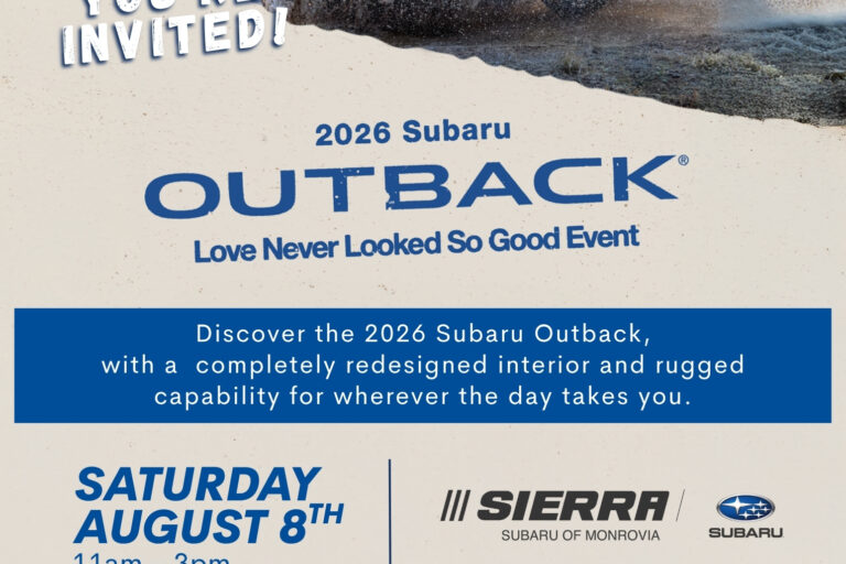 Sierra Subaru Outback launch event flyer